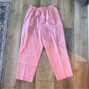 Vintage pink wide leg smock elastic high waist pants M